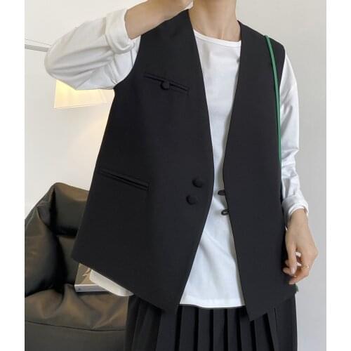 2021 Spring/Autumn Elegant Suit Vest Women Solid Color Sleeveless Blazer Jacket Loose Coat