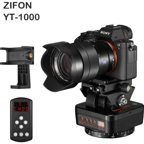 ZIFON YT-1000 Auto Motorized Pan Tilt Tripod PTZ Remote Control Rotating Video Stabilizer for Smartphone Tripod Heads Cameras