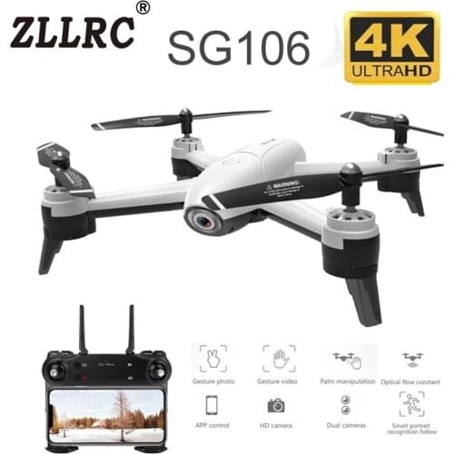 SG106 WiFi FPV RC Drone with Dual Camera 720P 1080P 4K Aerial Video Wide Angle Optical Flow RC Quadcopter Helicopter Kid Toy E58