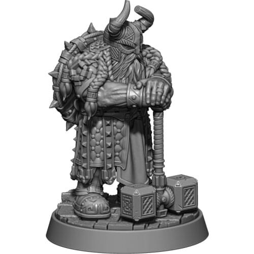 1/32 56mm Resin Model Kits Dwarves Dwarf Hammerhead Warrior Figure Unpainted No Color RW-201