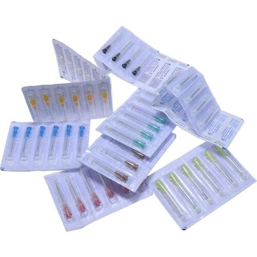 100pcs Sterile Tip Needle Injection Piercing Glue Clear Cap Transparent Syringe Tool
