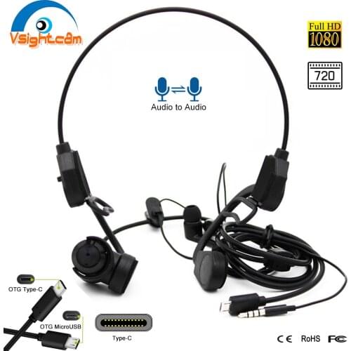 1080P OTG Mini Bullet Camera 2Way Audio Micro USB Camera Andriod for Mobile Terminal Device Used For Police&Helmet with Headset
