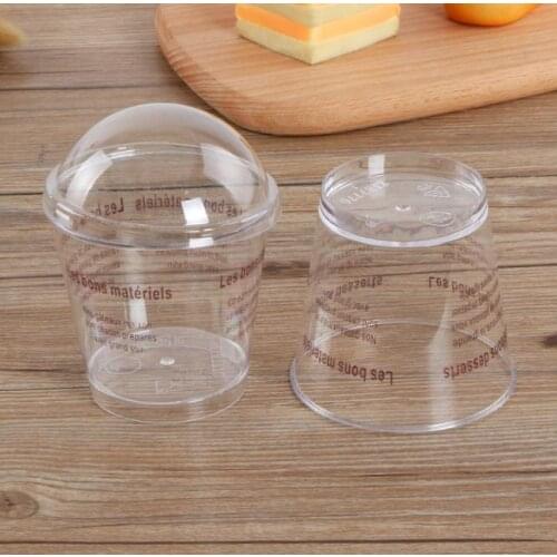 180ML Transparent Clear Plastic Mousse Cup with Covers Pudding Cake Jelly Cup Dessert Ice Cream Cup DIY Food Package SN1368