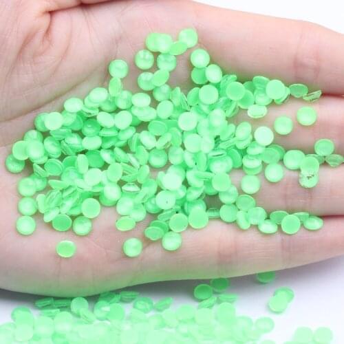 Bling Fluorescent Rhinestone New Glass Flatback Luminous Strass ss6-ss30 Fluorescent Green Color DIY Nail Jewelry Decorations
