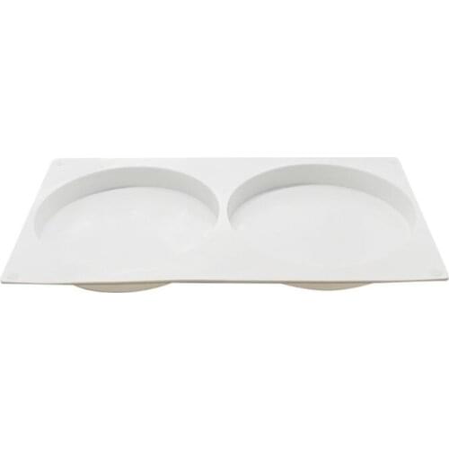 2Cavity Large Round Disc Candy Silicone Mold Shallow Cylinder Cake Fondant Mould