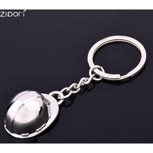 2018 building worker safety helmet keychain novelty keyring fashion key chains key holder men or women jewelry accessories gift