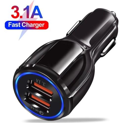 Car Mobile Phone Charger USB Charger For Iphone 11Pro GPS Fast Charging Car-Charger Dual USB Charger For Xiaomi Huawei Tablet