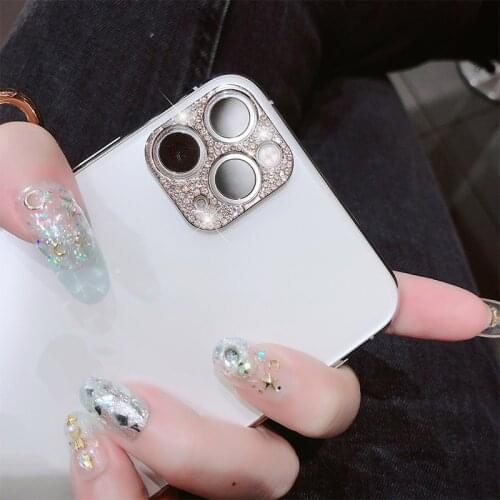 Glitter Rhinestone Camera Lens Protector Film For iPhone 11 12 Pro Max XS X 12mini Alloy Shiny Diamond Lens Protecte Ring Cover