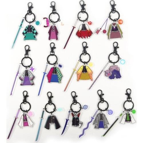 Anime Demon Slayer Kimetsu no Yaiba Kamado Nezuko Keychain Keyrings Acrylic Double Sided Backpack Wallet Pendant Xmas Gifts New