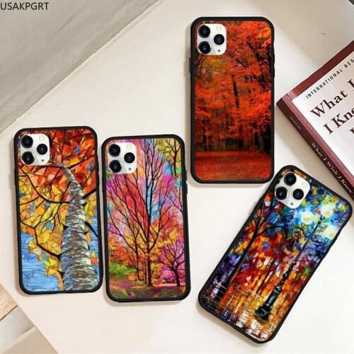 Autumn Fall Maple Leaves Phone Case Rubber for iPhone 11 pro XS MAX 8 7 6 6S Plus X 5S SE 2020 XR case
