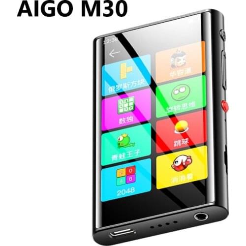 AIGO M30 Large Touch Screen Bluetooth 5.0 Digital Music Player HIFI Music Portable Walkman Mp3 MP4 Mini Voice Recorder HD Video