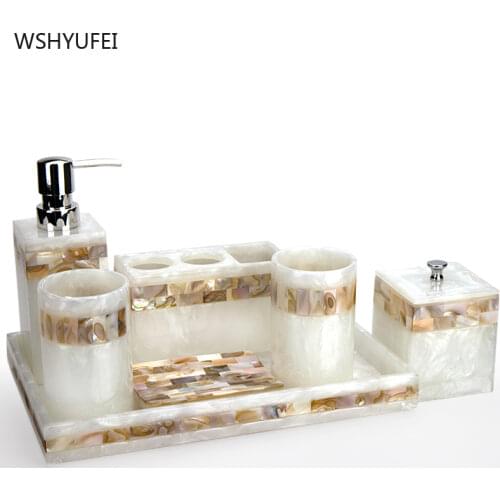 Light luxury shell home bathroom European wash suit bathroom supplies brush tooth cup soap bottle soap dish toothbrush holder