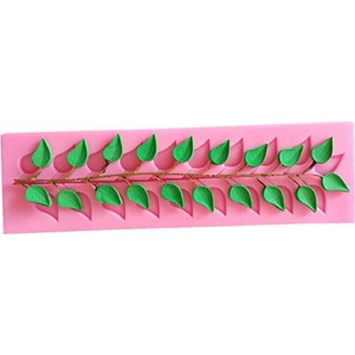 Long Strip Lace Tree Leaf Chocolate Wedding Cake Decorating Tools Vine Cookies Molds DIY Leaves Fondant Silicone Mold