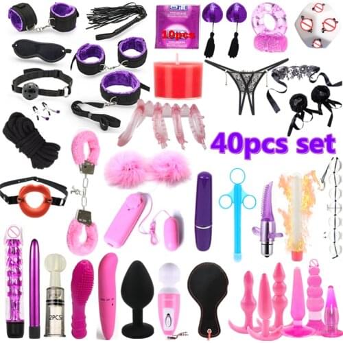 Adult Handcuffs Ball Whip Kit Bondage Set Couple SM Sex Toys for women Adult Games sex shop Handcuffs for Sex Whip Bdsm Bondage