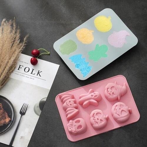 Easter Pumpkin Skull Shape DIY Chocolate Mold Ghost Bat Cake Baking Epoxy Mold Halloween Food Grade Silicone Mold Kitchenware