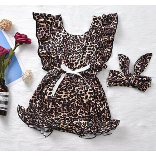 0-24M Newborn Kid Baby Girl Leopard Print Romper Ruffles Cotton Jumpsuit New born Cute Lovely Sweet Sunsuit Clothes Outfit