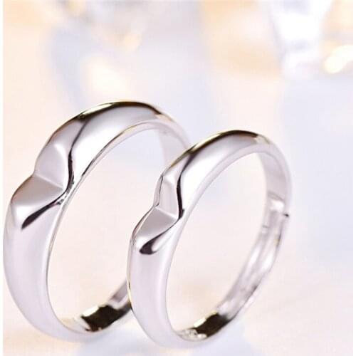 Personalized Stainless Steel Heart-shaped Wedding Ring ,Set of two Rings ,Gift for her, Gift for men 2pcs/pair