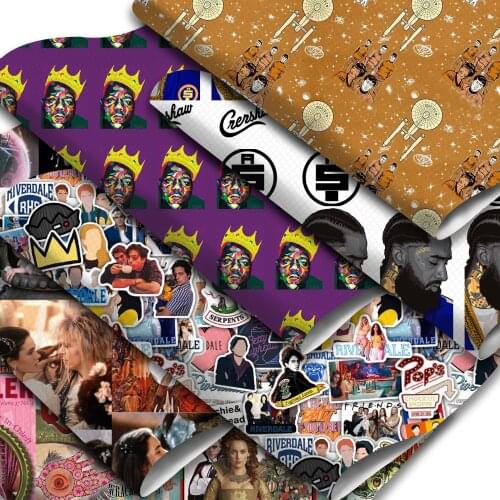 Film Movie Characters Printed Faux Leather Sheets Cartoon Synthetic Leather Fabric 20x33cm for DIY Earrings Hair Bows Crafts