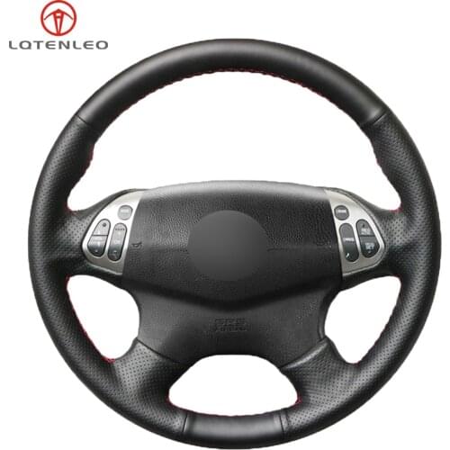 LQTENLEO DIY Hand-stitched Black PU Artificial Leather Car Steering Wheel Cover for Acura TL 2004 2005 2006