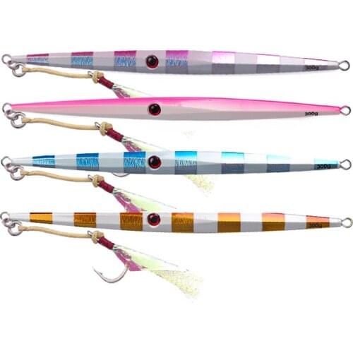 4pcs/ lot Metal Jig Fishing Lure Weights200g 250g 300g Fishing Trolling Hard Bass Bait Tackle Trout Jigging Saltwater Lure Jigs