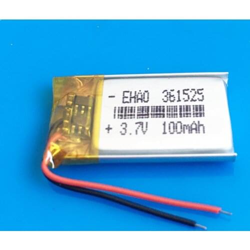 Model 361525 100mAh small size lipo rechargeable battery lithium polymer for MP3 bluetooth watch pen MID headset headphon
