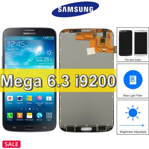 Original 6.3'' Display For Samsung Galaxy Mega 6.3 i9200 i9205 i9200X LCD Display Touch Screen Digitizer Assembly With Frame