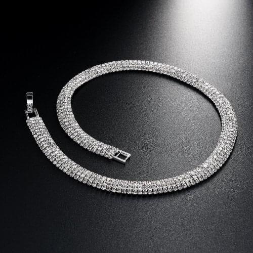 Necklace Clavicle Chain, Collar Rhinestone Jewelry Close To The Neck Exquisite Accessories For Girls Party CORUIXI H093794