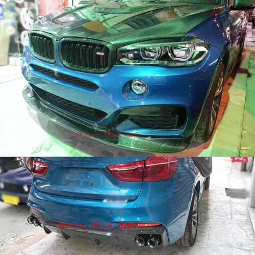 Carbon Fiber front lip Splitter Rear bumper Lip Diffuser spoiler Side Skirts apron For BMW F16 X6 with M sport edition Body Kit