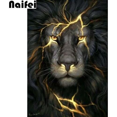 Full Diamonds 5D DIY Diamond Painting animal "Black lion" Diamond embroidery Cross Stitch Rhinestone Mosaic Painting Decoration
