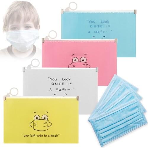 1Pc Transparent Mask Cover Bag Dustproof Pollution-Free Portable Facemask Holder Face Mask Storage Box Jewelry Storage Bag