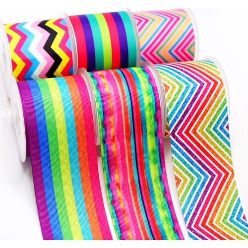 DIY Handmade Materials Chevron Printed Grosgrain Ribbon 50 Yard Per Size 34318