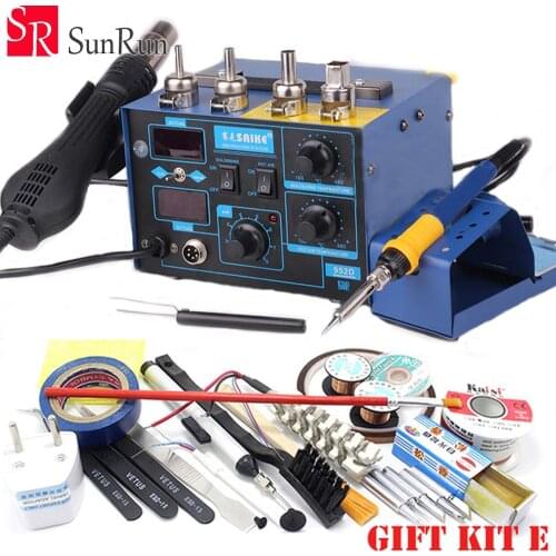 Best selling Gift KIT E Saike 952D 2 in 1 Hot air gun Soldering Iron rework Soldering station 220V/110V better than hakko 936
