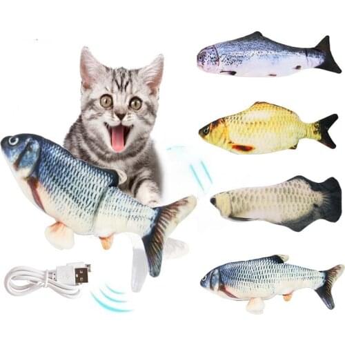 Pets cats products dancing stuffed fish Funny Simulation interactive Pet pillow ragdoll fishes Electric Will jump automatically
