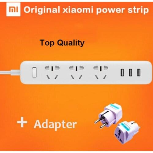 100% Original xiaomi mi power strip 250V charging 3 USB Extension Socket Plug 6 Output plug with EU/AU/UK/US Standard Socket