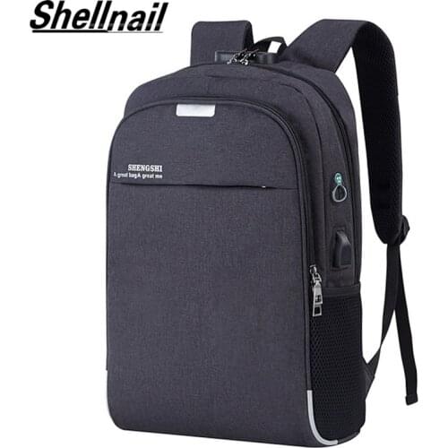 Shellnail Waterproof Laptop Bag Travel Backpack Multi Function Anti Theft Bag For Men PC Backpack USB Charging For Macbook IPAD