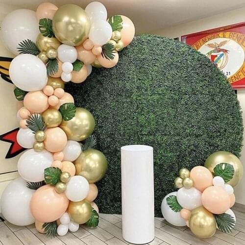 92pcs White Birthday Balloons Arch Garland Kit Chrome Gold Balloons For Wedding Backgound Decoration Baby Shower Balloons