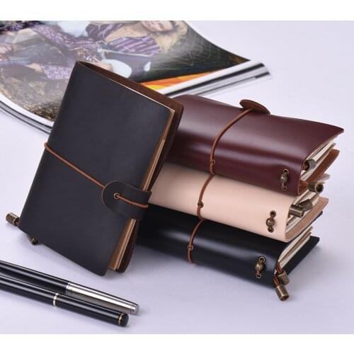 Leather Notebook Office Soft Cover Refillable Journal with Elastic Strap Diary Travel Business Notepad Lined Grid Paper Writing