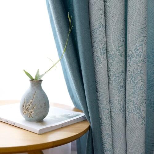 Stitching Jacquard Curtains For Living Room Bedroom Shading Finished Curtains Bedroom Window Curtains Blackout
