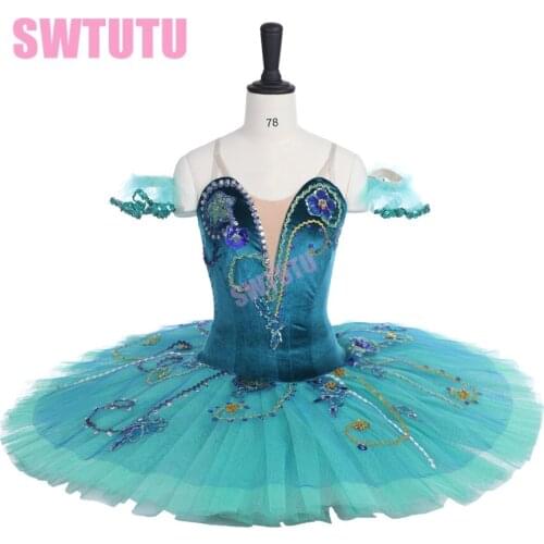 Women high quality green ballet tutu with velvet bodice,professional classical ballet tutu for girls,tutu dance BT9038