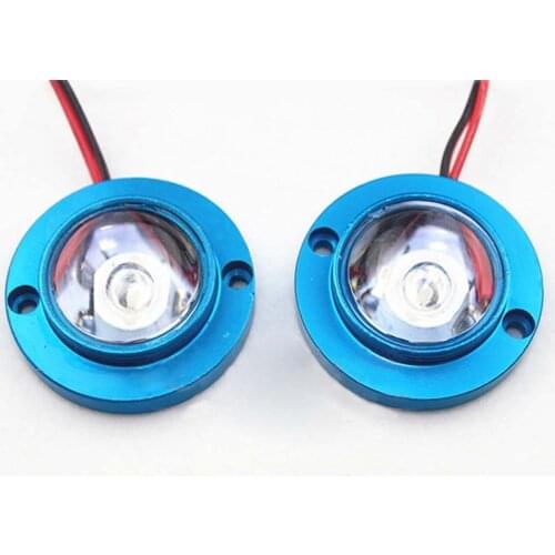 1Pair Round Shape 12V Bike Motorcycle LED Decorative Strobe Flashing Light Blue / Green