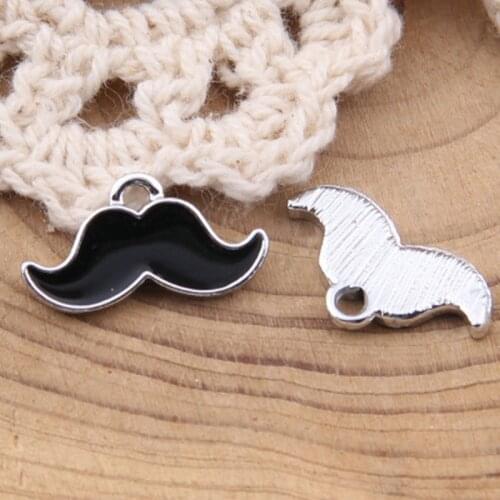 10piece /lot Enamel mustache Charms Shape pendant for bracelet/ncecklace/keychain Handwork Diy Jewelry 18*16mm
