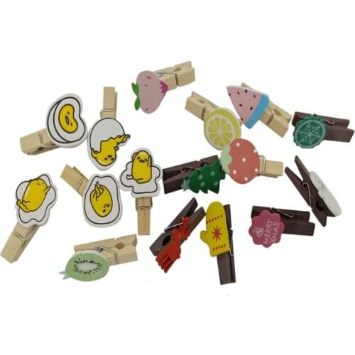 10packs/lot Cute Mini Cartoon Wooden Clips Photo DIY Tools Paper Postcard Craft Diy Clips Party Decoration Clip Wholesale