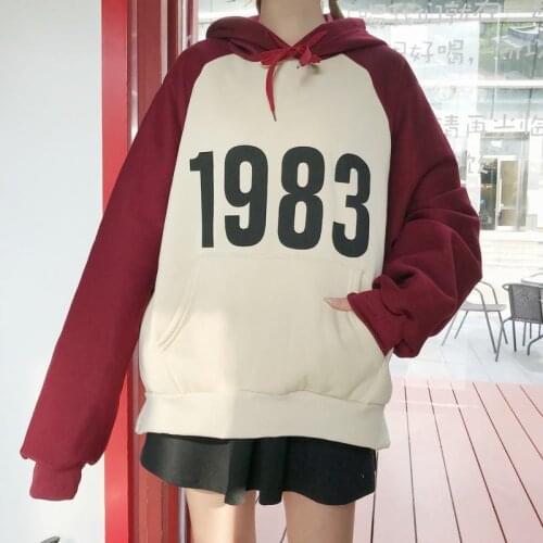 2018 autumn winter Women Hoodies Fashion Korean style Sweatshirts Patchwork Long Sleeve Thicken Pullovers Casual Female Clothing