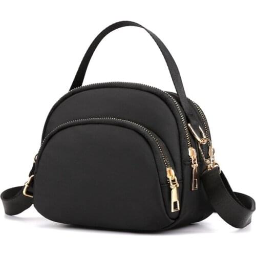2020 Waterproof Women Nylon Small Handbag Solid Color Ladys Purses and Handbag Shoulder Crossbody Bags Womens Zipper Handbags