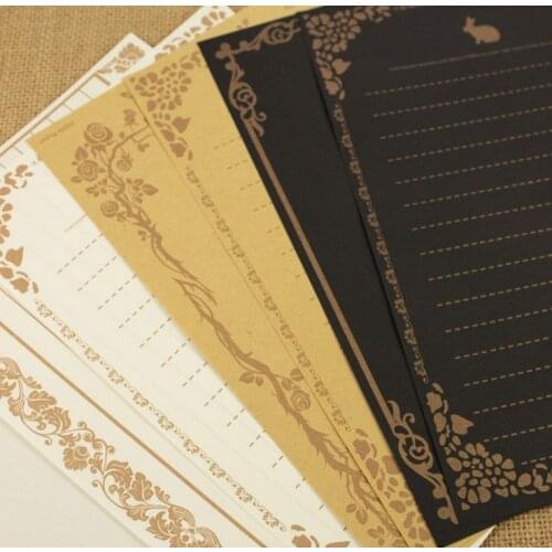 8 pieces/set European Vintage Style Writing Paper Letter High Quality Cards Letters Three Colors For Writing