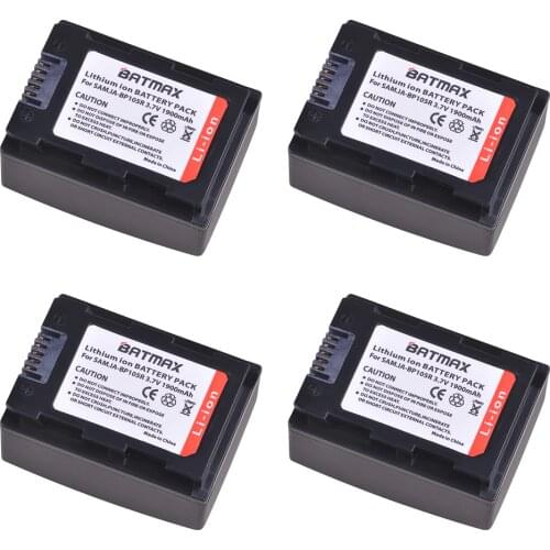 4Pcs 1900mAh IA-BP105R IABP105R BP105R IA-BP210R IABP210R BP210R Battery for SAMSUNG SMX-F500 F501 F530 HMX-F900 F910 F920 H320