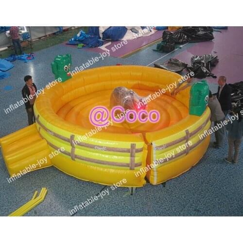 Free sea shipping,inflatable rodeo bull riding machine,crazy fighting bull riding game playground,inflatable mechanical bull