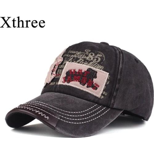 Xthree New Baseball cap Retro Cotton cap Snapback Hats for Men Women Caps Casquette Hats Letter Embroidery Cap
