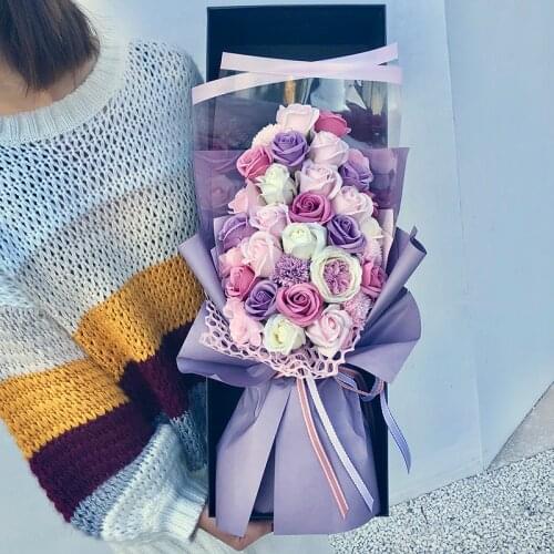 Rose Bouquet Birthday Proposal Confession Gift To Send Girlfriend Girlfriends Simulation Flower Soap Flower Gift Box Creativity
