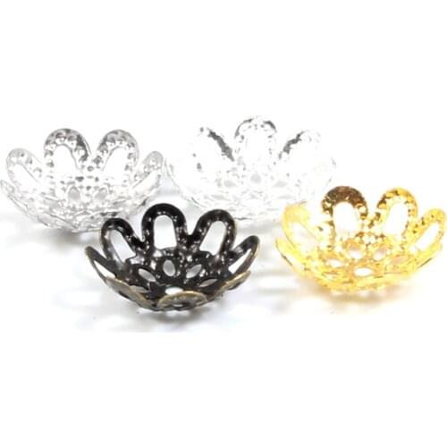 200Pcs 10mm Colorful Eight Petals Beads Caps Diy Jewelry Finding Loose Spacer Beads End Caps For Jewelry Making Accessories